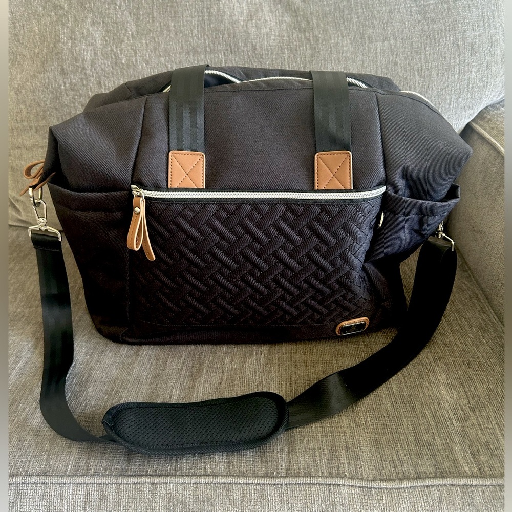 Dikaslon Stylish Black Diaper Bag Tote for Mom or Dad 🖤💼